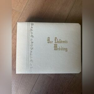 Our Children's Wedding Gold Lettered Album -  vintage 1972 includes 12 pics